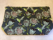 Pouches (Makeup) Protea-Blue On Gunmetal
