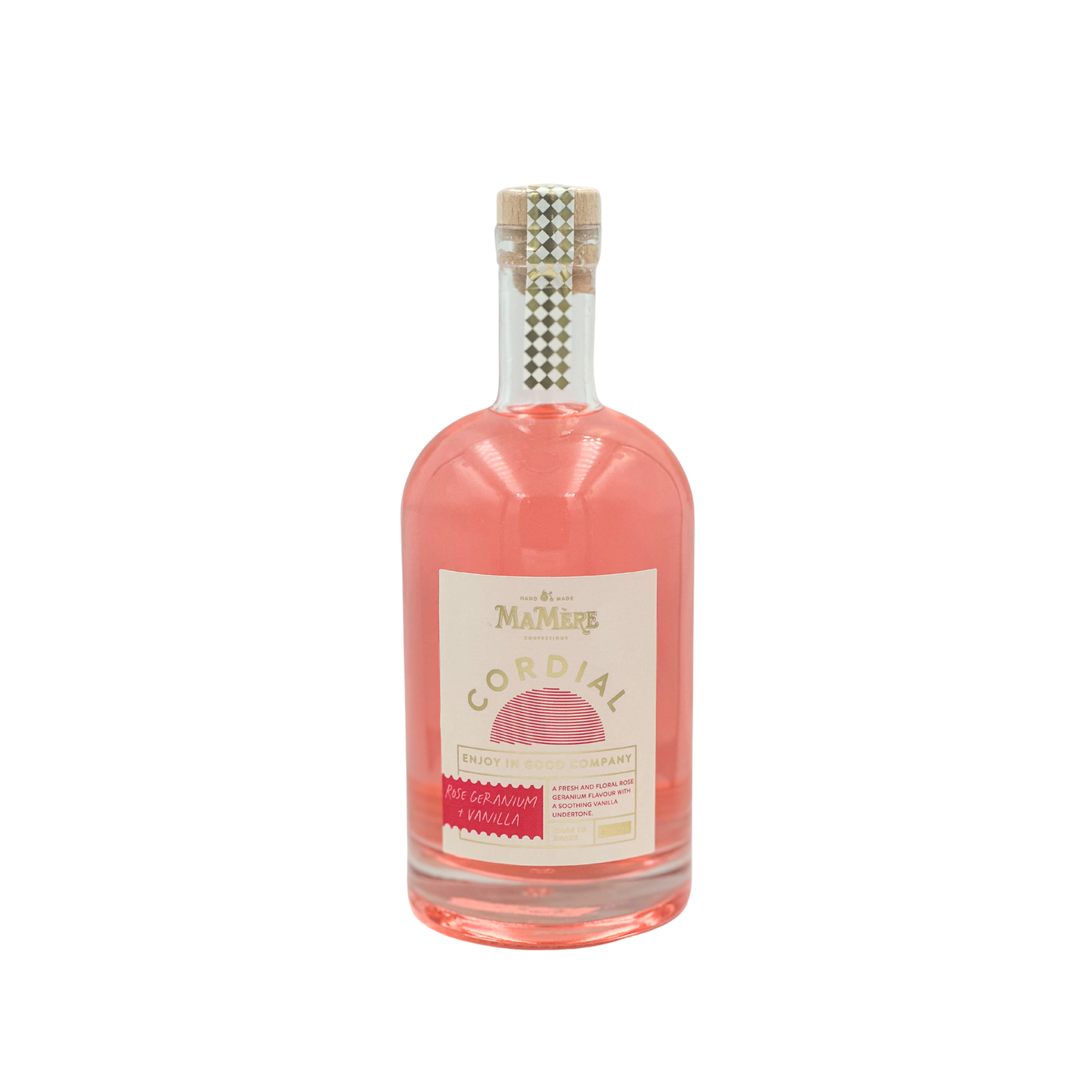 Rose Geranium & Vanilla Cordial 500ml