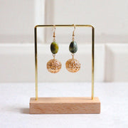 Hollow out ball drop earring