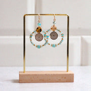 Round Bead Turquoise Earrings