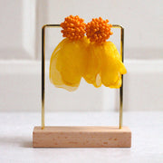Yellow Flower Petal Earrings