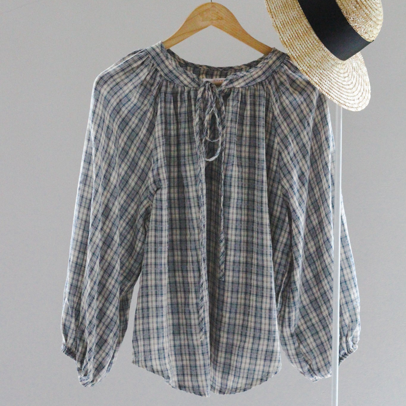 Blue Plaid Blouse