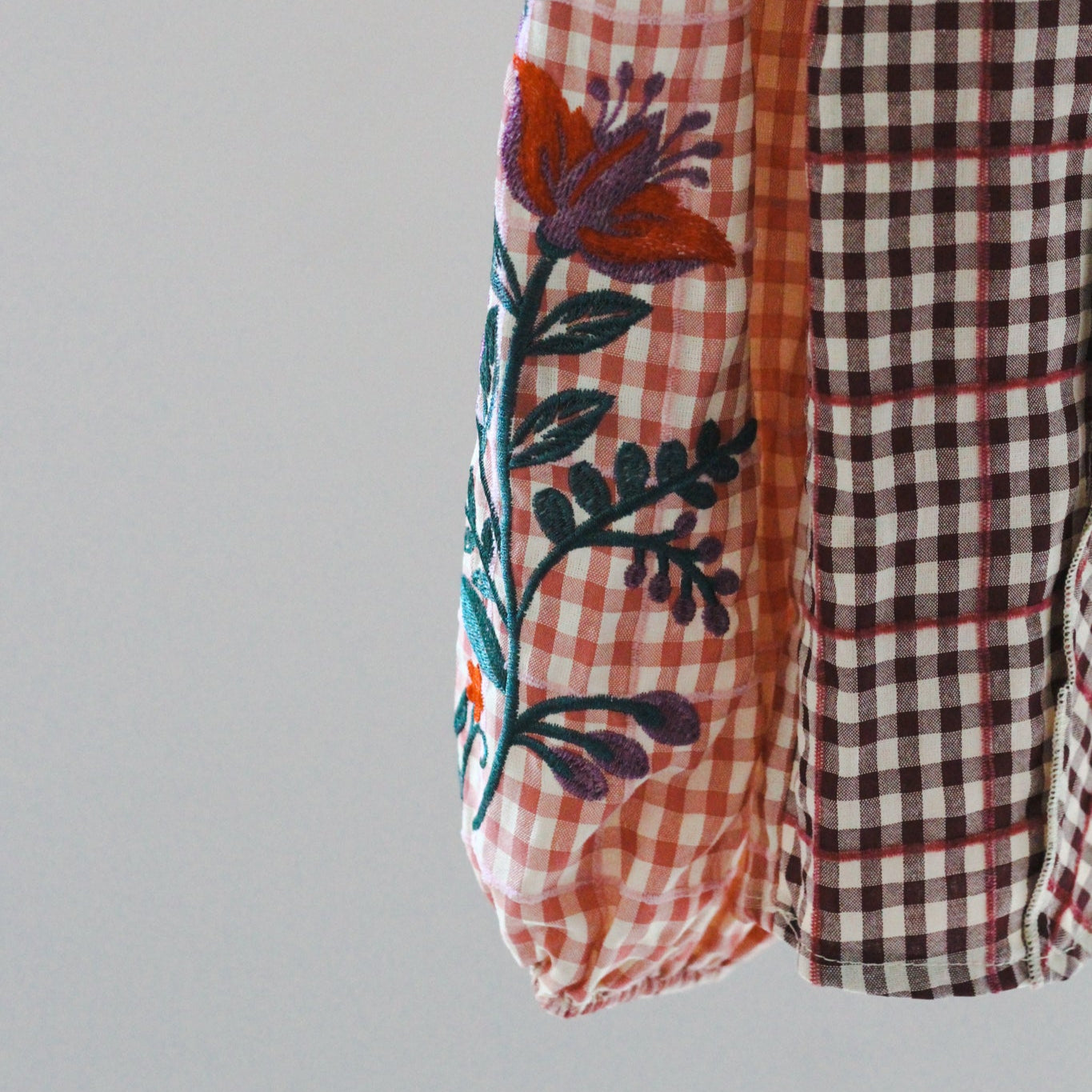 Pink Plaid Patchwork Blouse