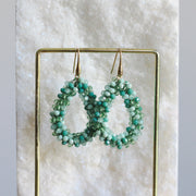 Green Beaded Teardrop Earring