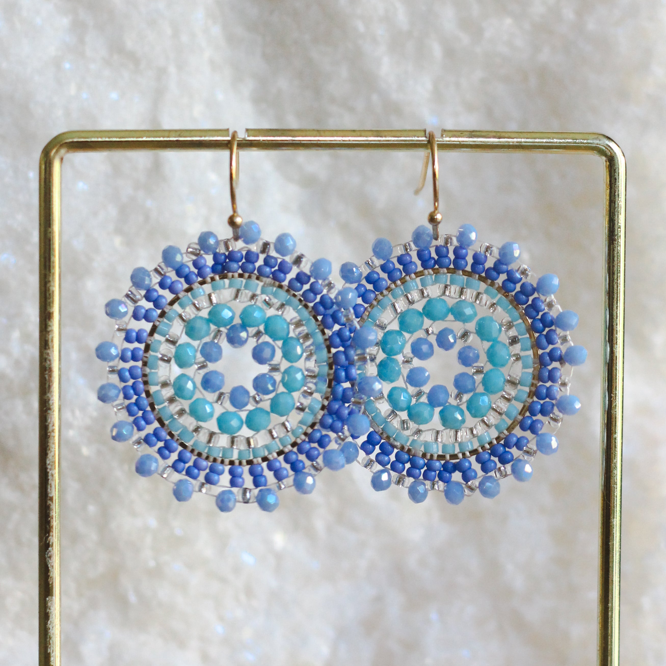 Blue Beaded Earrings